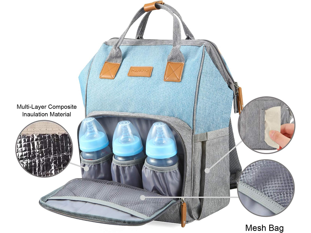 Pañalera Morral celeste Gris 6