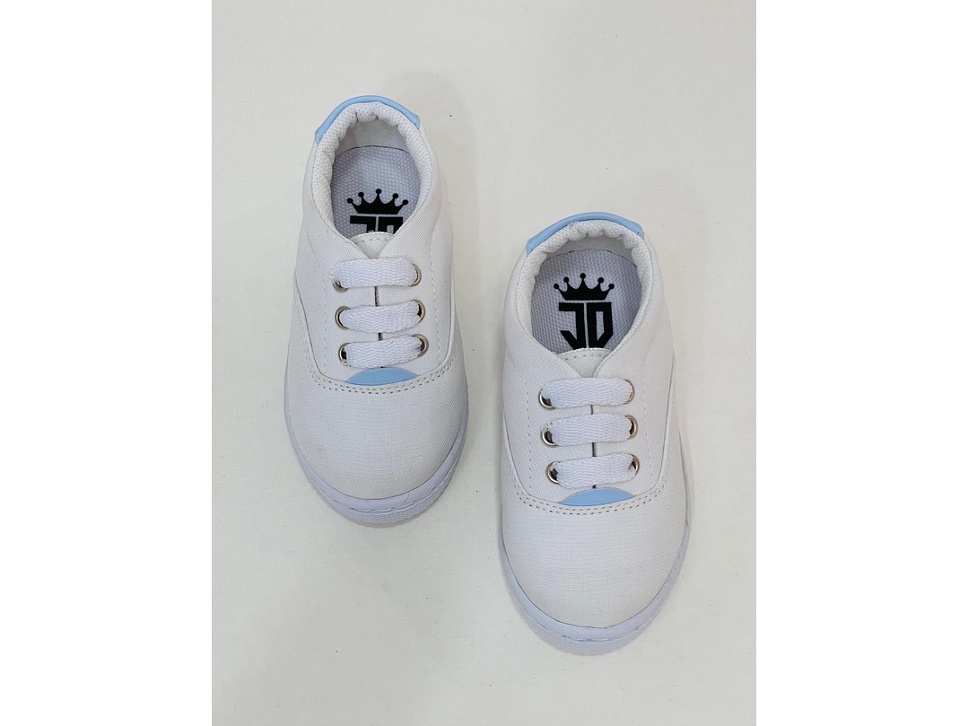 Calzado Lona Blanco Celeste 1