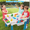  Juego de mesa de actividades para niños pequeños con 152 piezas de bloques de construcción grandes de mármol todo en uno, mesa de agua, mesa de arena,...