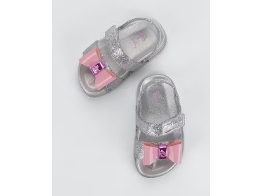 Sandalia Barbie Plata Gliter 2