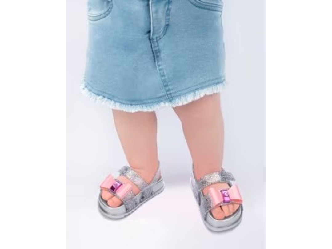 Sandalia Barbie Plata Gliter 1