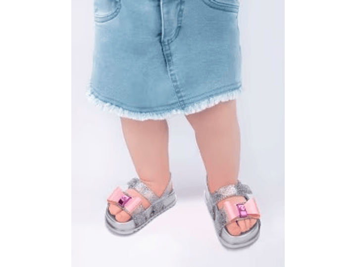 Sandalia Barbie Plata Gliter 1