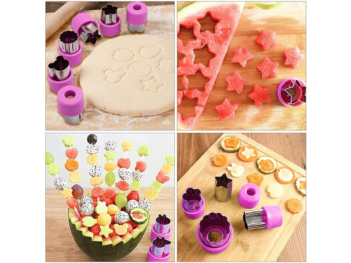 Kit De Moldes Cortador frutas Y Verduras 1