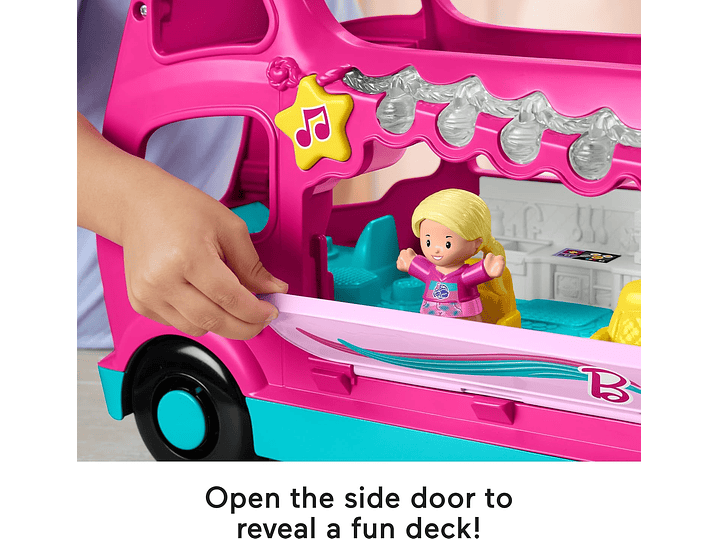  Fisher-Price Little People - Juguete Barbie Little Dreamcamper RV con música y luces para 2