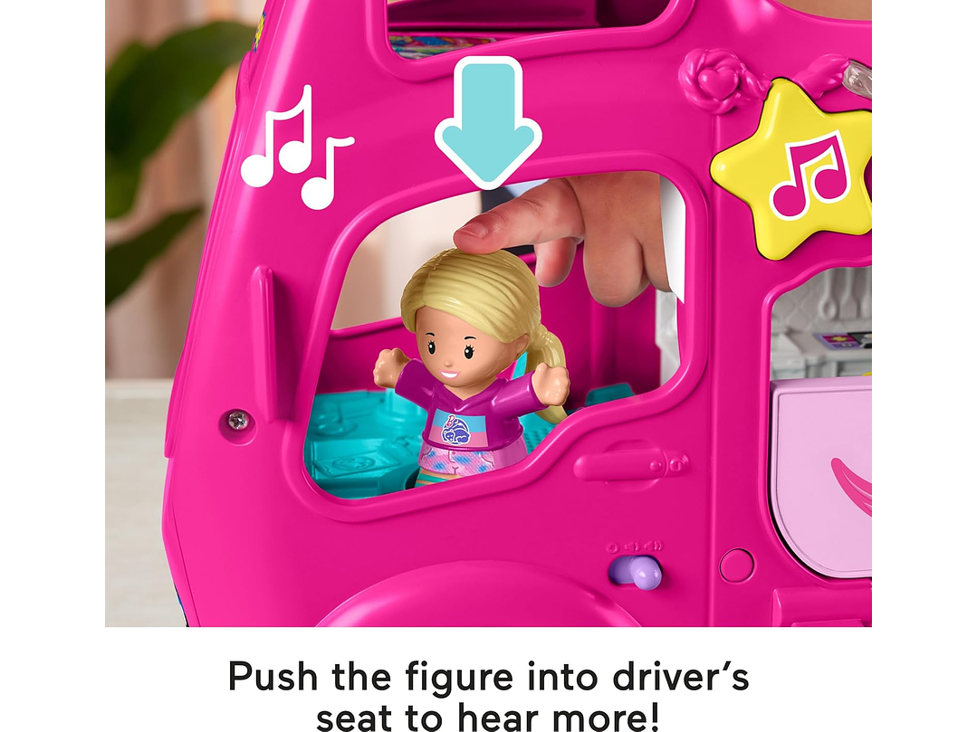  Fisher-Price Little People - Juguete Barbie Little Dreamcamper RV con música y luces para 3
