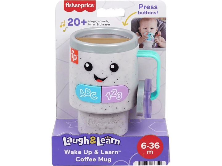Fisher-Price Taza de café con luces para bebés y niños pequeños, con diseño de risa y aprendizaje, para bebés a partir de 6 meses 1