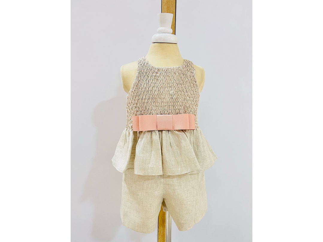 Set Nido De Abejas Lino 1