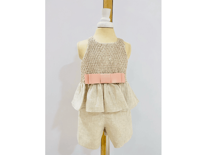 Set Nido De Abejas Lino 1