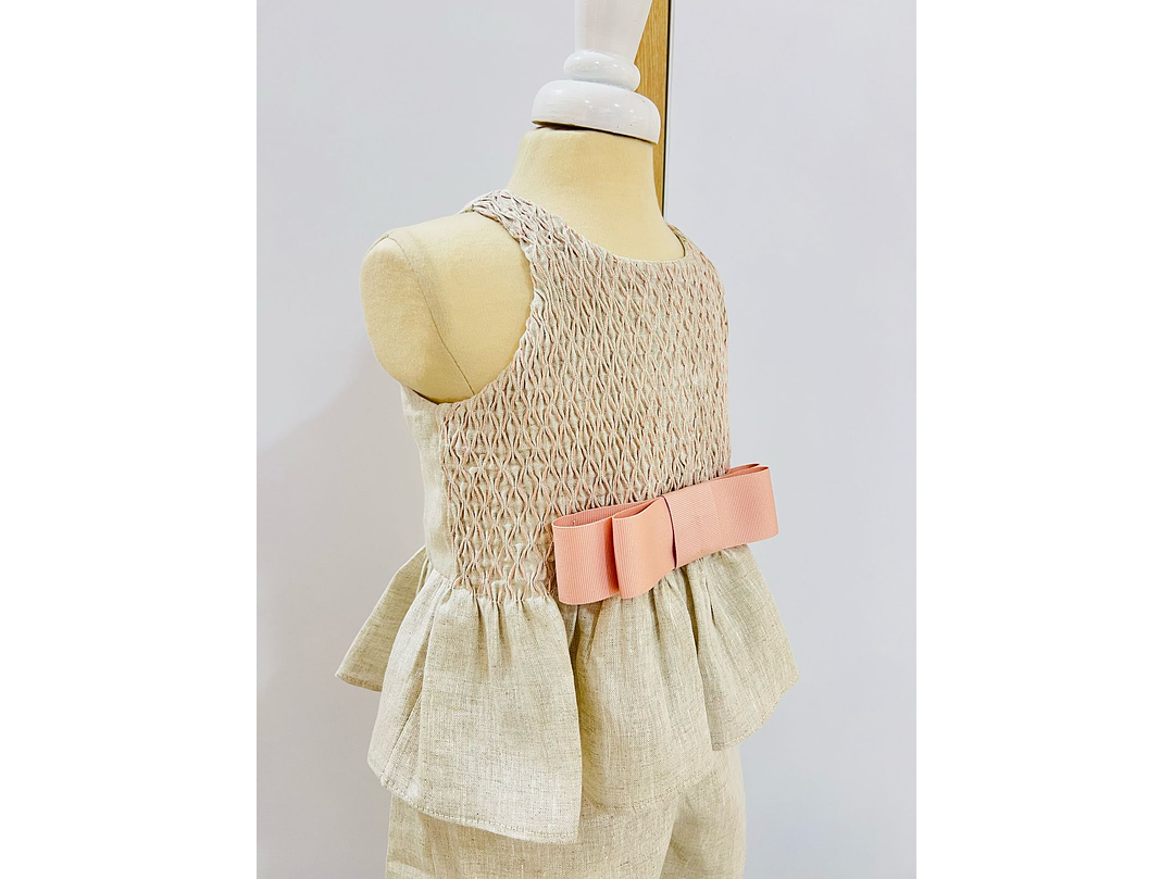 Set Nido De Abejas Lino 3