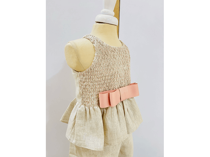 Set Nido De Abejas Lino 3