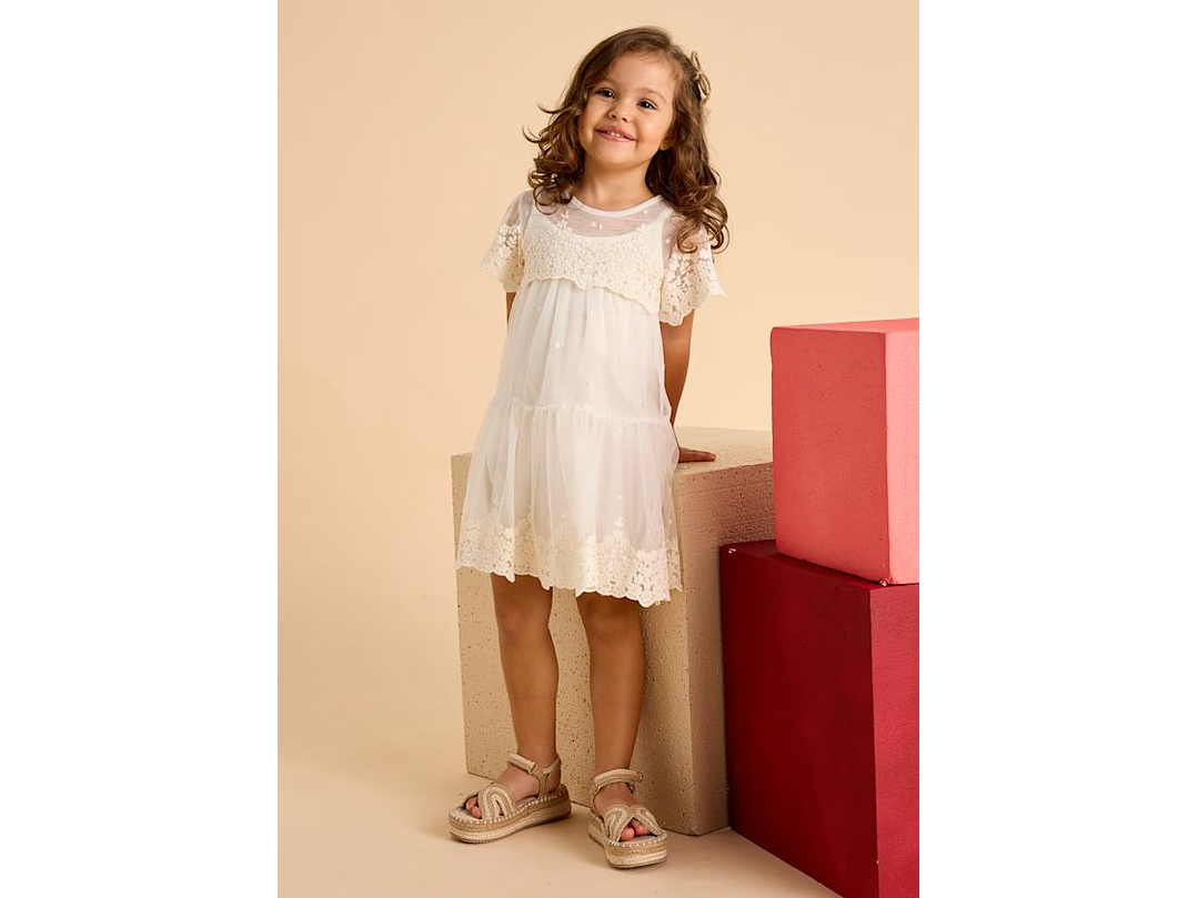 Vestido Tul Bordado Mayoral  2