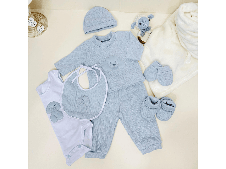 Set Primer Dia  Árticos Celeste  0-3M 2