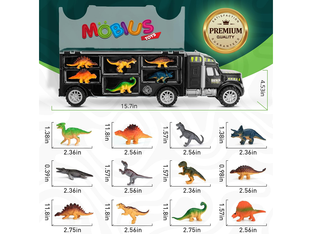 MOBIUS Camion Transportador de Dinosaurio 12Piezas 2