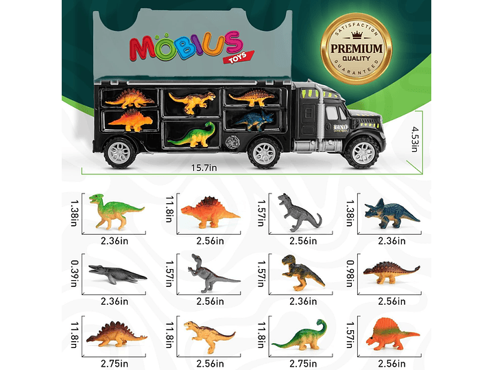 MOBIUS Camion Transportador de Dinosaurio 12Piezas 2