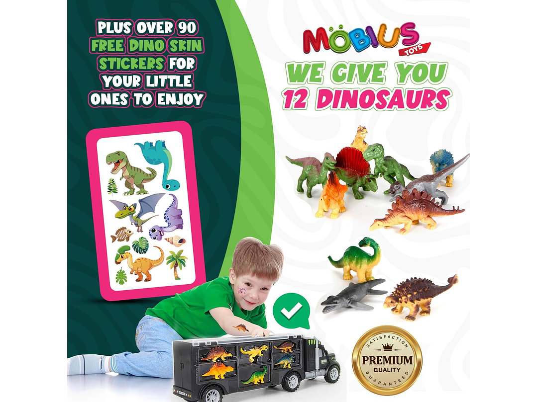 MOBIUS Camion Transportador de Dinosaurio 12Piezas 3