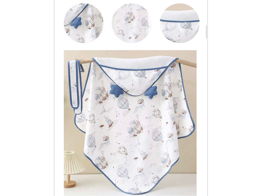 Cobija Algodón Con Capucha 1