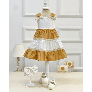 Vestido Milon  Caqui-Blanco