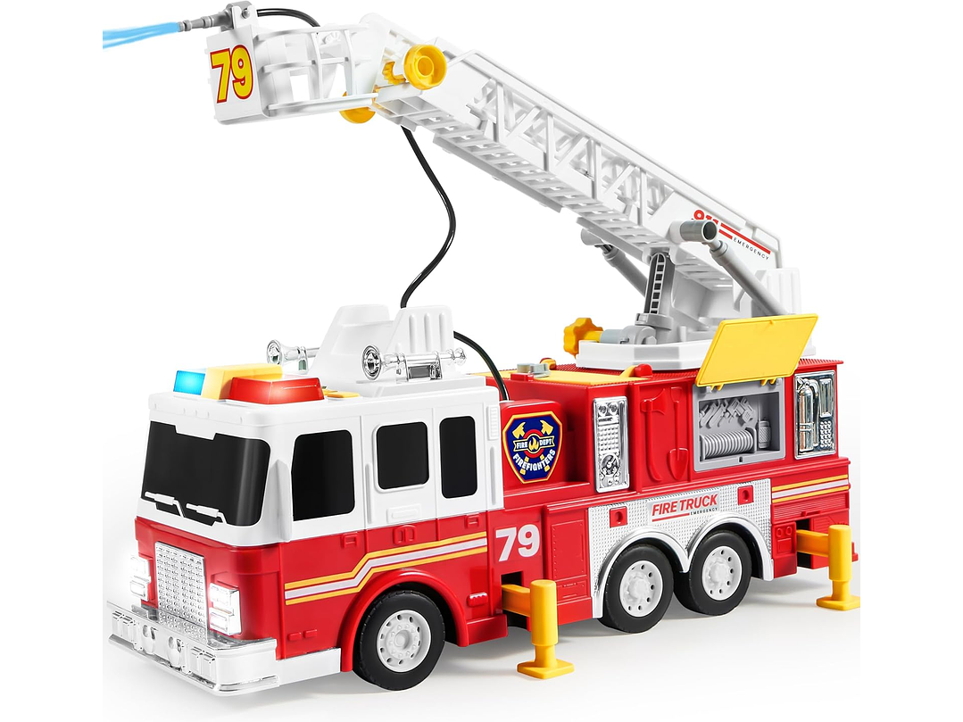 Camión De Bomberos Extra Grande Para Niños Con Escalera De 33 Pulgadas, 2
