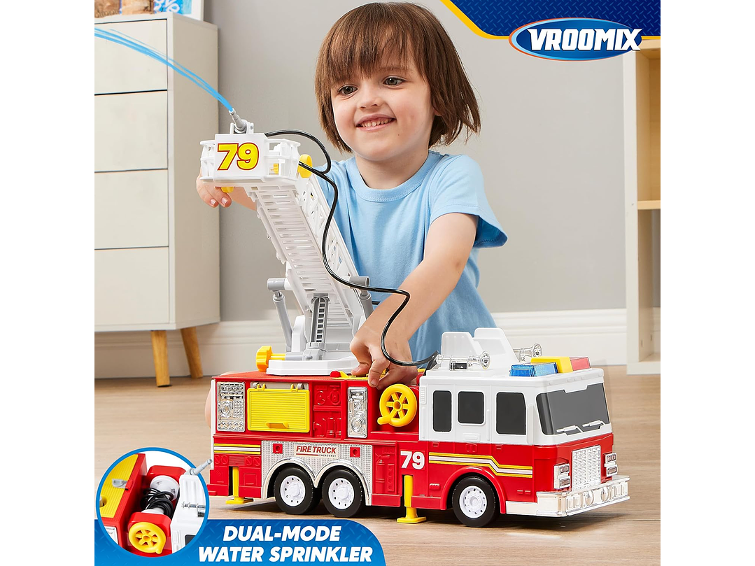  Camión De Bomberos Extra Grande Para Niños Con Escalera De 33 Pulgadas, 4