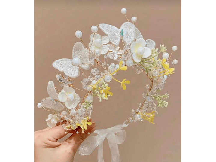 Diadema Mariposa Amarilla  2