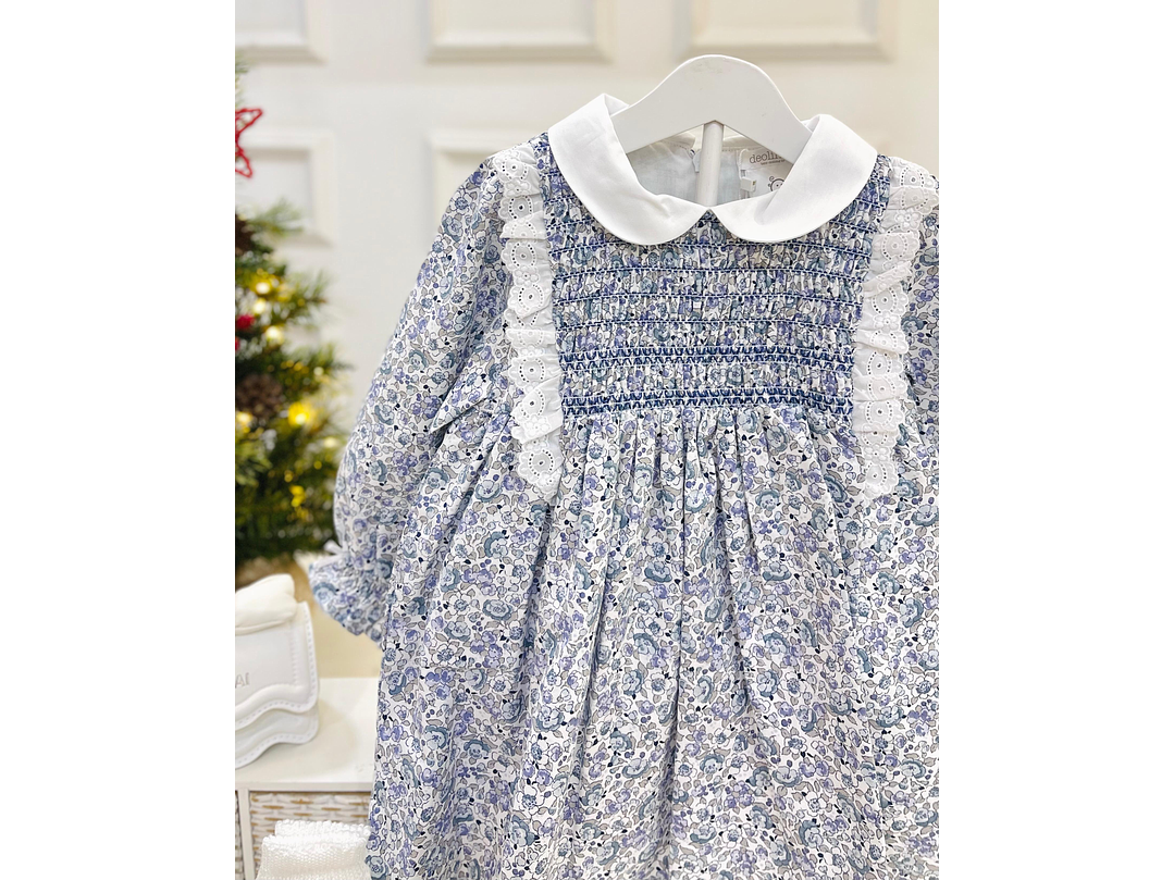 Vestido Deolinda Estampado Azul   3