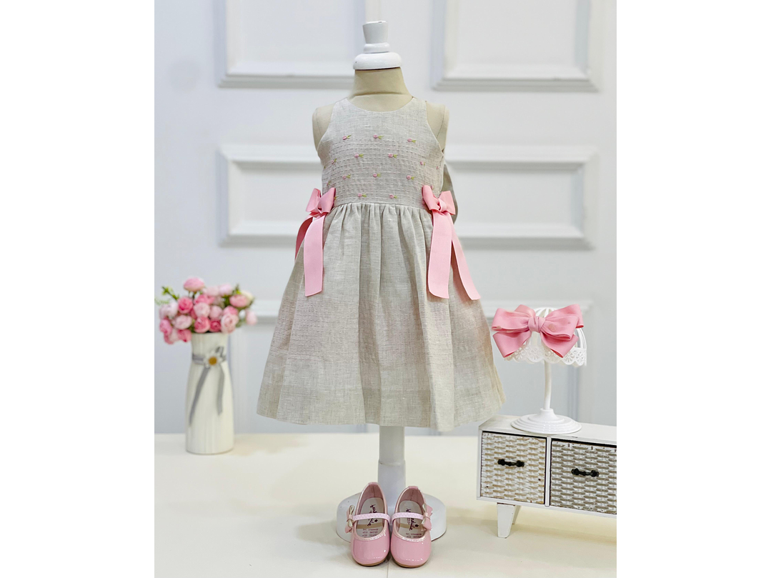 Vestido Erika Snurbusch Crudo Rosa 1