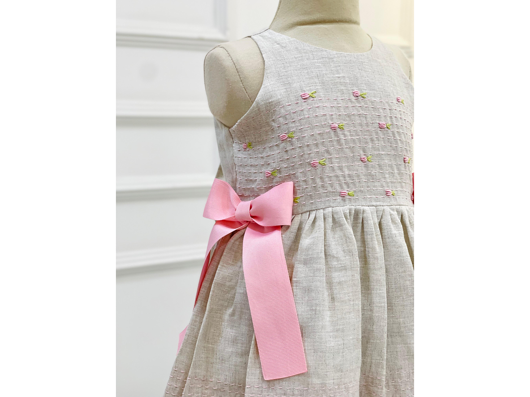 Vestido Erika Snurbusch Crudo Rosa 3