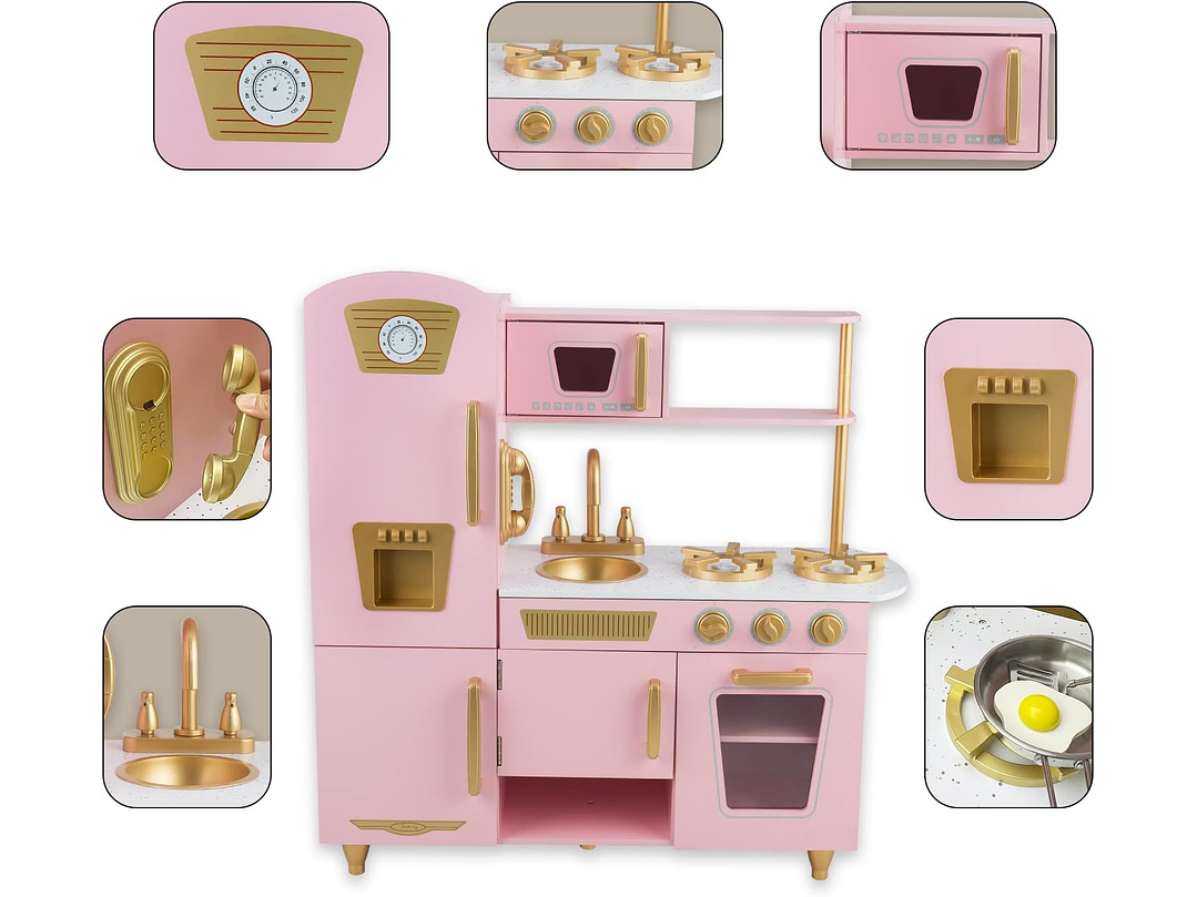  WoodenEdu Juego De Cocina Para Niños De 3 a 8 años, 4