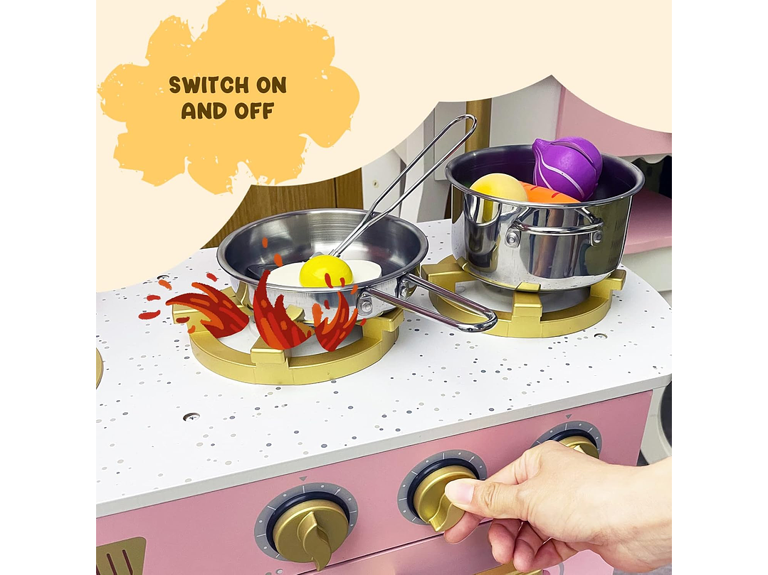  WoodenEdu Juego De Cocina Para Niños De 3 a 8 años, 6