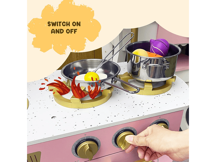  WoodenEdu Juego De Cocina Para Niños De 3 a 8 años, 6