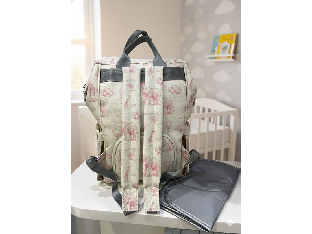 Pañalera Morral Safari Rosa 2