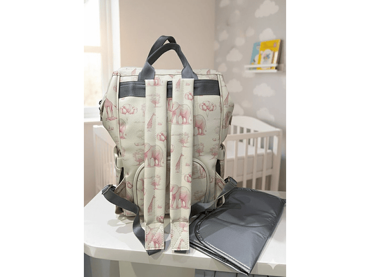 Pañalera Morral Safari Rosa 2