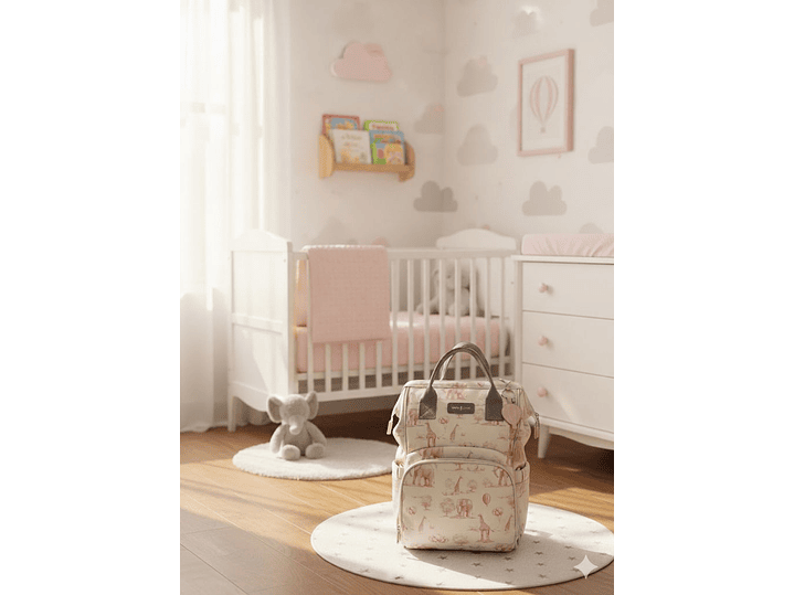 Pañalera Morral Safari Rosa 3