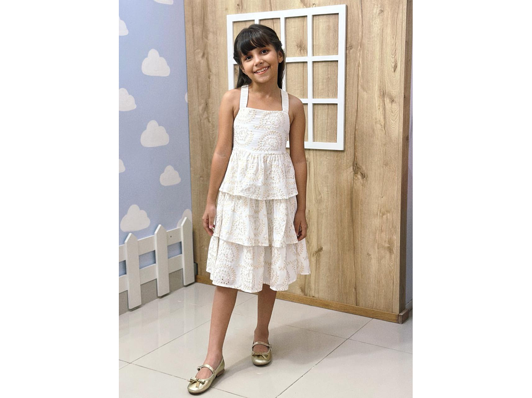 Vestido Amapola Beige Dorado 4