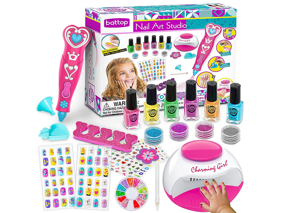 Juego De Esmaltes De Uñas Para Niñas, Kits de arte 4