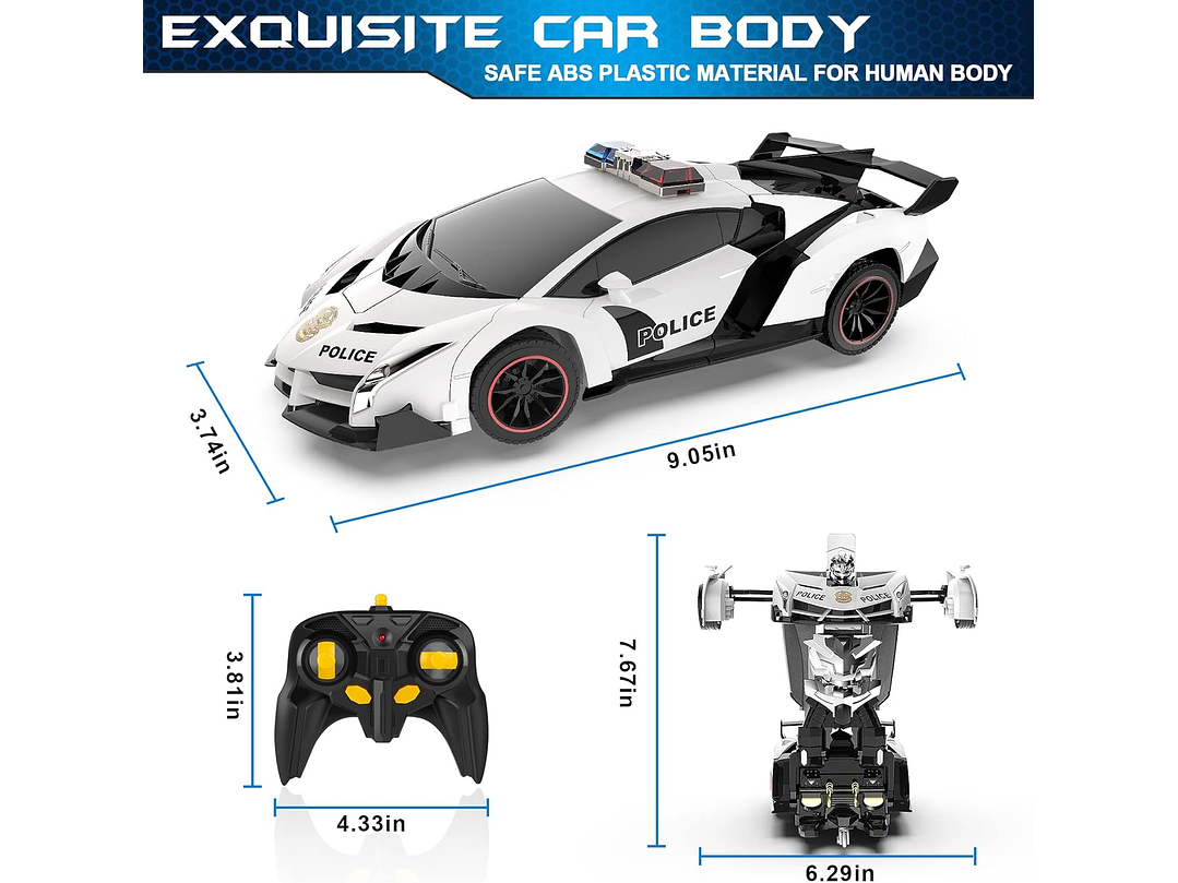 FDJ Auto a control remoto – Transformar juguetes robot de 3