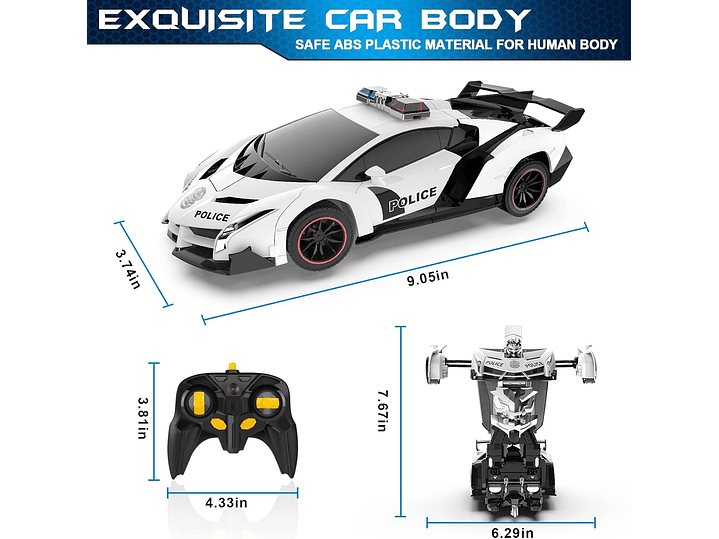 FDJ Auto a control remoto – Transformar juguetes robot de 3