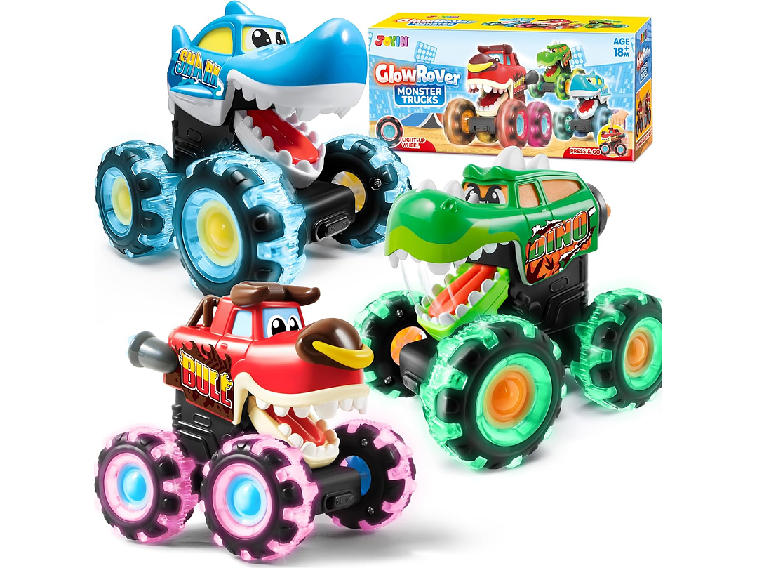 JOYIN Paquete de 3 camiones monstruos de juguete - 1