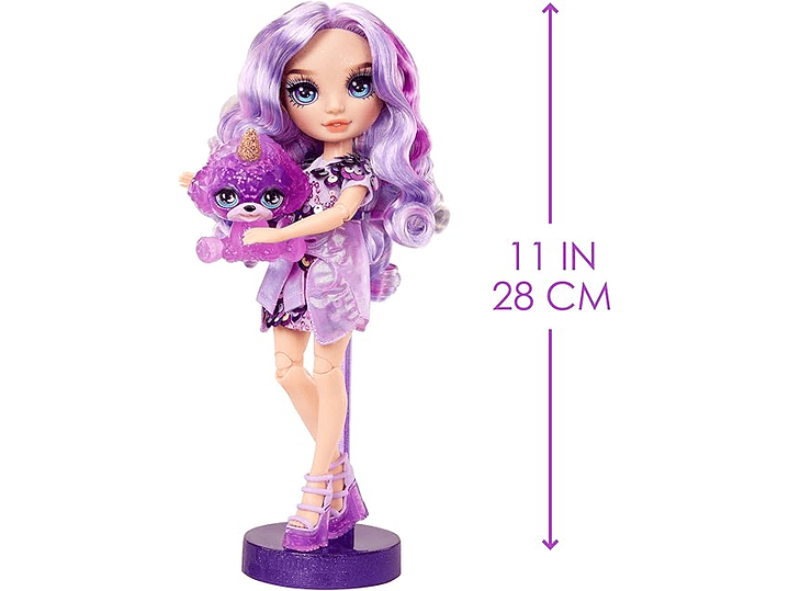 Rainbow High Violeta, Morado Con Kit De Slime Y Mascota, 2