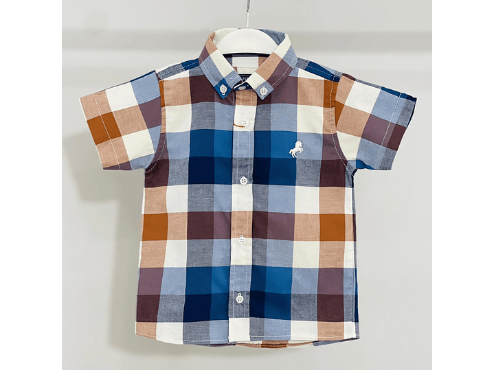 Camisa P&Punto Cuadro Café  1