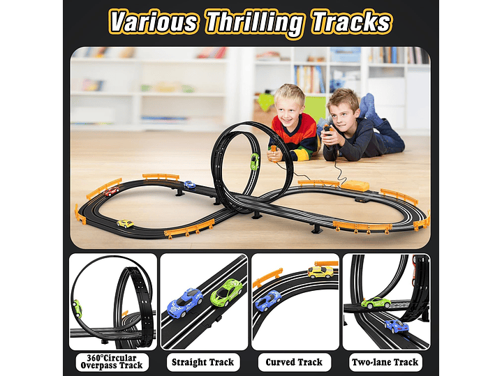 Slot-Car - Juego De Pistas De Carreras Para Niños Y Niños, 4