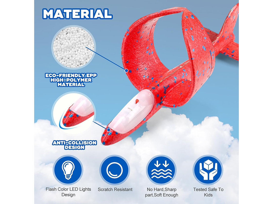 Paquete De 3 Juguetes Lanzadores De Aviones LED 2