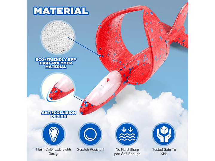 Paquete De 3 Juguetes Lanzadores De Aviones LED 2