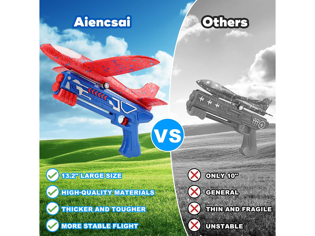 Paquete De 3 Juguetes Lanzadores De Aviones LED 4