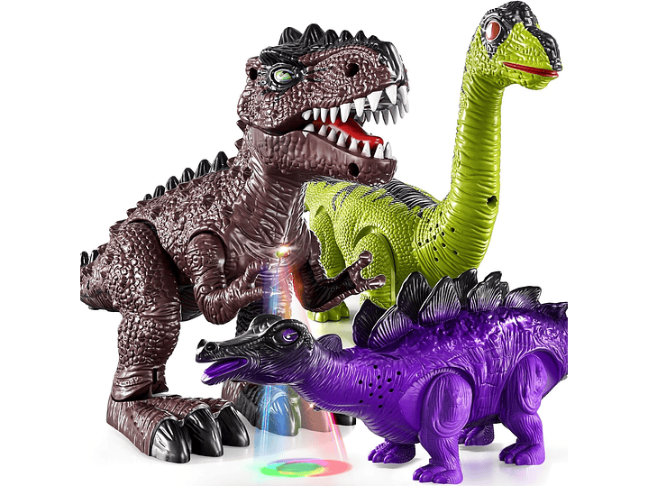 TEMI Paquete de 3 juguetes eléctricos de dinosaurio 1