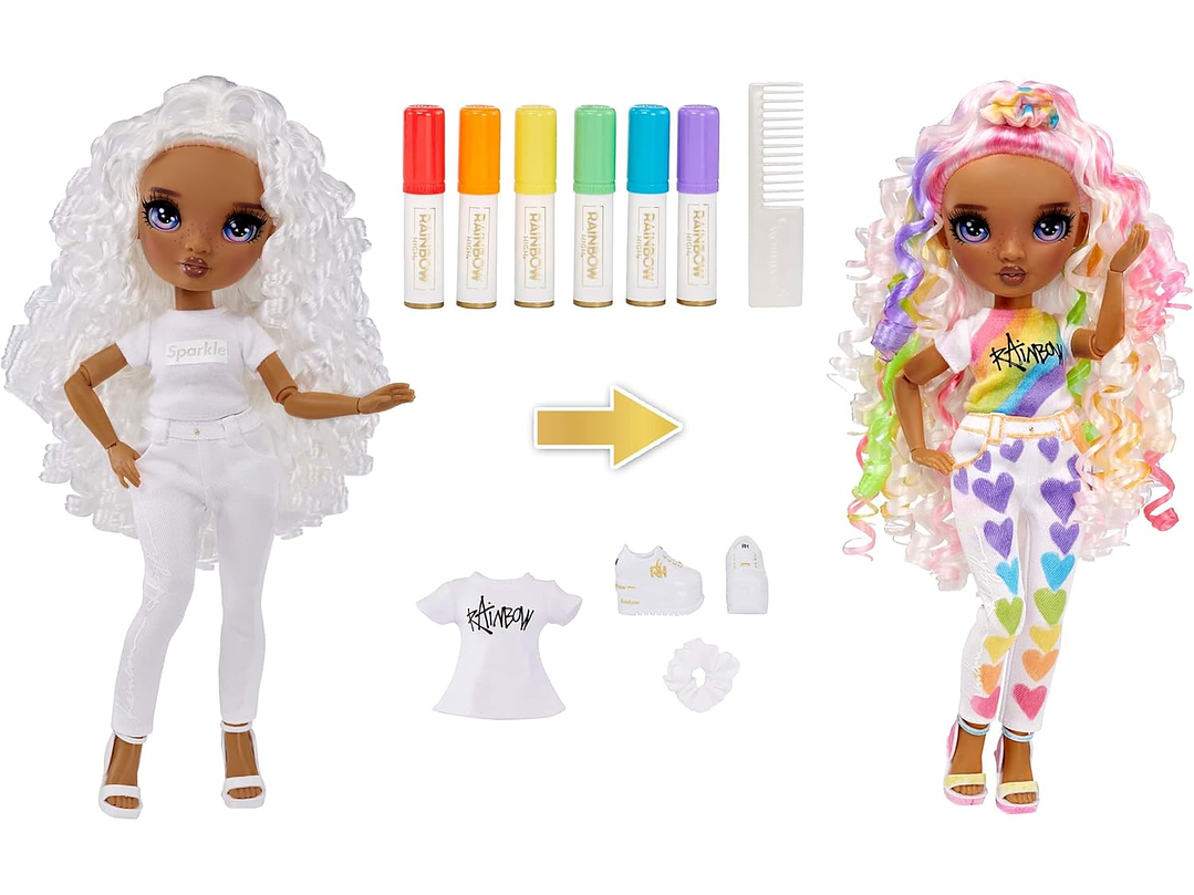 Rainbow High Colorea y crea la muñeca de moda DIY con marcadores de arco iris 3