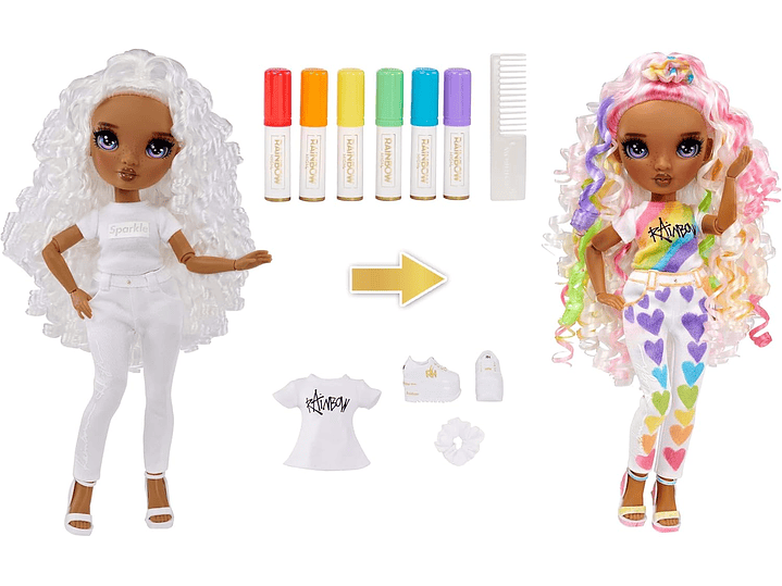 Rainbow High Colorea y crea la muñeca de moda DIY con marcadores de arco iris 3