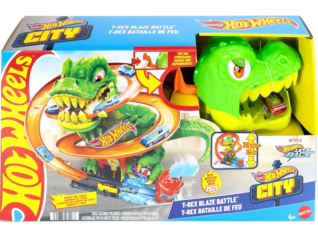 Hot Wheels Juego de pistas de autos de juguete, juego City 4