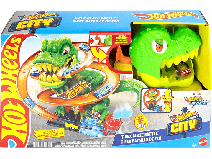 Hot Wheels Juego de pistas de autos de juguete, juego City 4