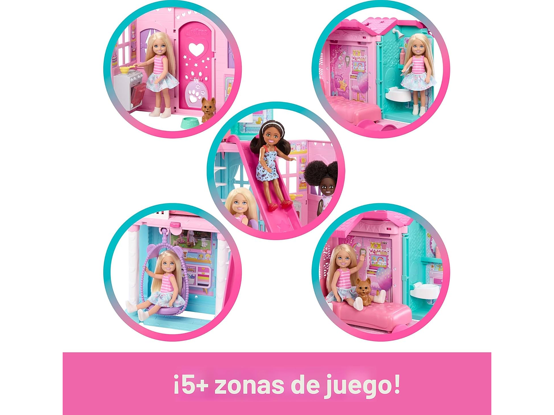  Barbie Chelsea - Casa de muñecas de juguete con más 6